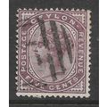 CEYLON 1886 5c DULL PURPLE SG 195 FINE USED