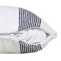 20" X 20" Deep Blue And White 100% Cotton Geome...