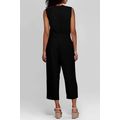Black Buttoned Sleeveless Cropped Jumpsuit with...