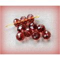 30 no. Faceted Rondelle Burgundy Crystal Glass ...
