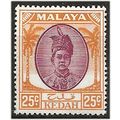 Kedah 1950 SG85 25c Purple & Orange Mounted Min...