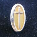 VINTAGE 10k YELLOW GOLD OVAL CROSS TIE TACK LAP...