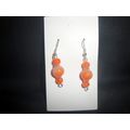 Bright fun orange & purple blended glass drop e...