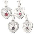 Sterling Silver Heart Cage With CZ Heart Dangle...