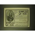 1902 Simplex Player Piano Ad - Edouard de Reszk...