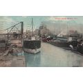 ZAYIX Postcard Great Lakes Ship Harbor Scene Bu...