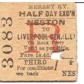 Mersey Railway Edmondson Ticket - Neston to Liv...