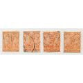 INDIA 1911 K5 THREE ANNAS 3a ORANGE SHADES 4 ST...