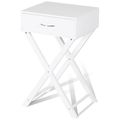 X-Shape 1 Drawer Nightstand End Side Table Stor...