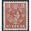 St Lucia 1949 SG148 3c Scarlet Mounted Mint ....