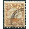 Malta 1921 SG58 4 1/2d Orange Fine Used .. ..