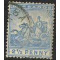 Barbados 1892 2½d Ultramarine Wmk Crown CA SG10...