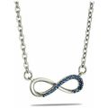 Thin Blue Line Infinity Necklace with Swarovski...