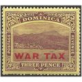 Dominica 1918 SG58 3d Purple/Yellow WAR TAX Mou...