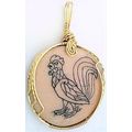Celtic Knotwork Scrimshaw Brass Wire Wrap Penda...