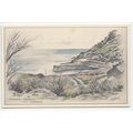 The Harbour Lamorna Cornwall D L Stevens Art Postcard