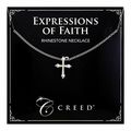 CROSS RHINESTONE SILVER TONE NECKLACE WITH TWO ...