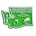 Washington the Evergreen State Map Fridge Magnet