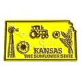Kansas the Sunflower State Map Fridge Magnet