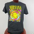 Nirvana Tie-Dye Drunk Face Logo Large Shirt T-S...