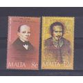 Malta.Celebrities Anniversaries set of 2.Mounte...