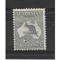 Australia.SG3 2d Grey (Kangaroo).Rather Creased...
