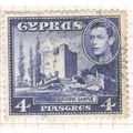 Cyprus 1938 - SG156b - 4pi blue - Kolossi Castl...