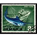 Jamaica 1964 Fish 3/- Used Stamp Blue Marlin