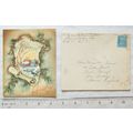 1938 Christmas card from USA - snow scene