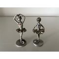 2 X PEWTER BALLERINA FIGURES