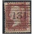 1858 SG43 1d Red Plate 209 Good/Fine Used Check...