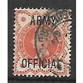 GREAT BRITAIN QV 1896 1/2d VERMILION ARMY OFFIC...
