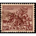 India 1949 Sculpture Konarak Horse 6Ps Used Stamp.