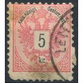 Coat of Arms: 5kr P10½ - Austria 1883 - FH - Mi...