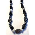 Black Plaid Necklace #3282 - 17"