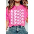 Sachet Pink HOWDY Graphic Western Crew Neck Tee