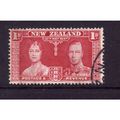 NEW ZEALAND 1937 CORONATION SG 599 1d CARMINE F...