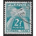 Po Mi 85 (ʘ): 2 Fr. green-blue Postage Due Stam...