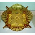 Art Deco Brockwitz Amber Glass Fruit Bowl c.1936.