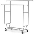Heavy Duty Double Bar Clothes Hanging Garment R...