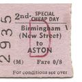 B.T.C. Edmondson Ticket - Birmingham New Street...