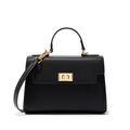Genuine Leather Women Top Handle Straw Crossbod...