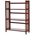 3-Shelf Folding Storage Shelves Bookcase in Wal...