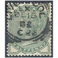 1880 SG164 1/2d Deep Green Fine Used Liverpool ...