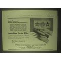 1922 American Swiss Files Ad - Sewing Machine