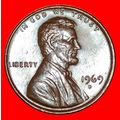 MEMORIAL (1959-1982): USA ★ 1 CENT 1969D! LINCO...