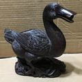 Hand Carved Standing Wood Duck Sculpture 10" vi...