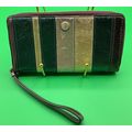 A Rare Beautiful Metallic Striped Leather Zip R...