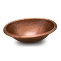 Hammered Copper Oval Bathroom Sink Vessel 17 x ...