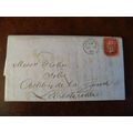 1864 GB QV 1d Red stamp CO Plate 81 entire Fish...